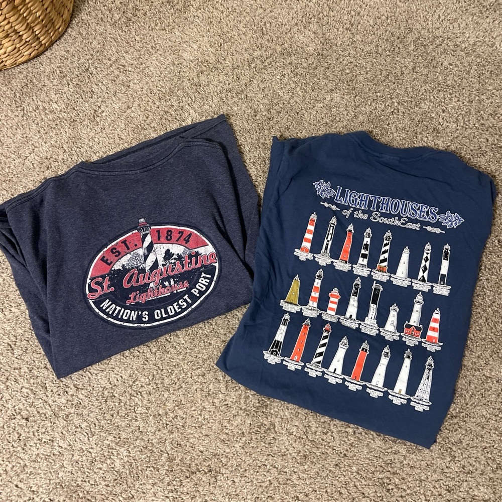 Navy St Augustine Graphic Tees SET OF 2